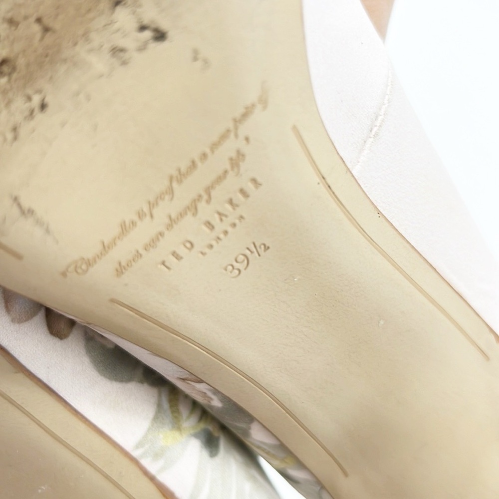 TED BAKER Melnip Floral Print Pumps In Elegant Pink Satin Size 9.5 - Picture 10 of 14